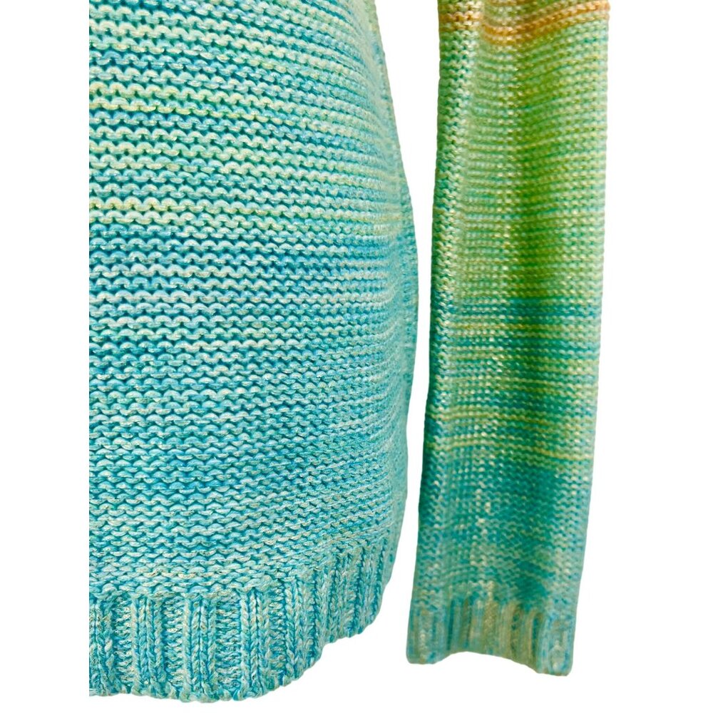 Anthropologie x Willow & Clay Ombre Rainbow Metallic Threading Knit Sweater - Picture 4 of 12